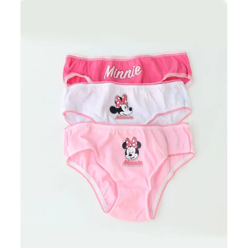 Kit 3 Calcinhas Infantis Minnie Mouse Disney Rosa 10
