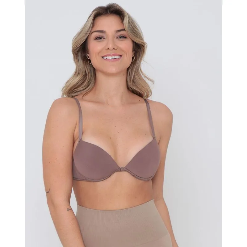 Sutiã Push Up Avulso Liso Marrom 46