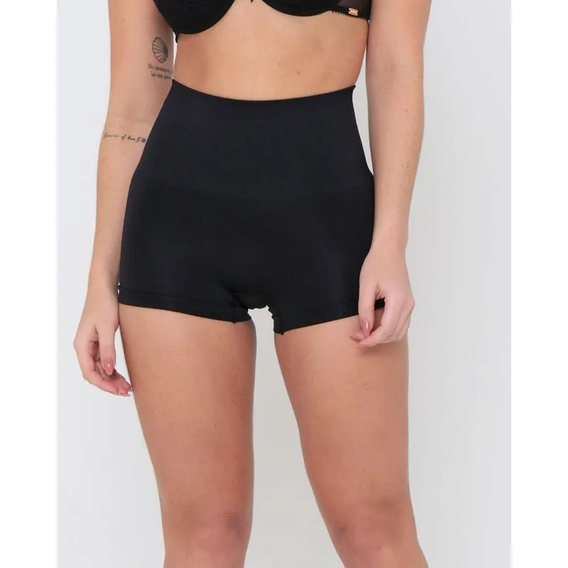 Calcinha Modeladora Avulsa Boxer Alta Lisa Preta M
