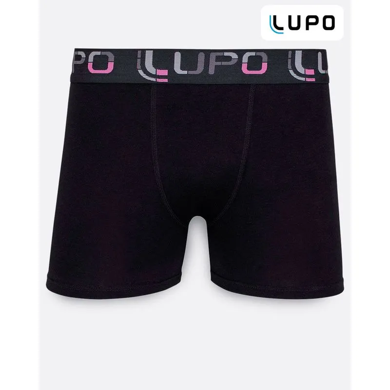 Cueca Boxer Algodão Estampa Lupo Preta P
