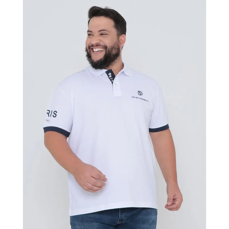 Polo Piquet Plus Size Branca G3