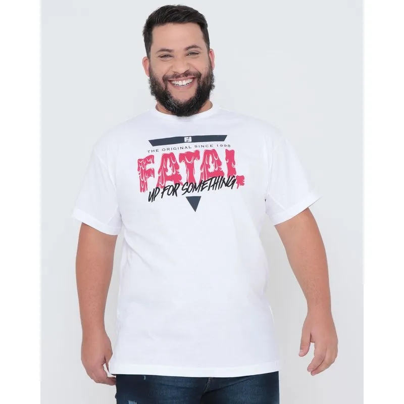 Camiseta Plus Size Fatal Estampada Branca G2