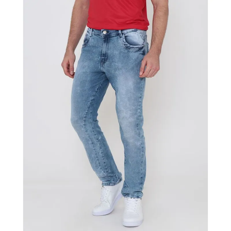 Calça Jeans Masculina Marmorizada Denim Azul 42