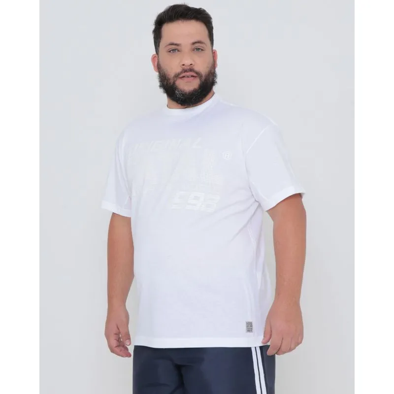 Camiseta Plus Size Estampa Fatal Branca G2