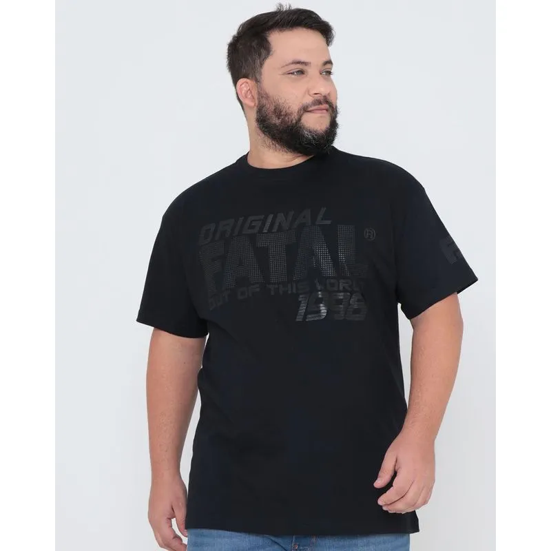 Camiseta Plus Size Estampa Fatal Preta G2