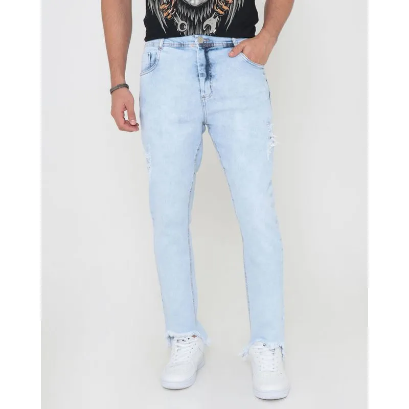 Calça Jeans Masculina Cropped Azul Claro 46