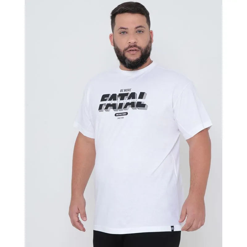 Camiseta Plus Size Fatal Estampada Branca G3