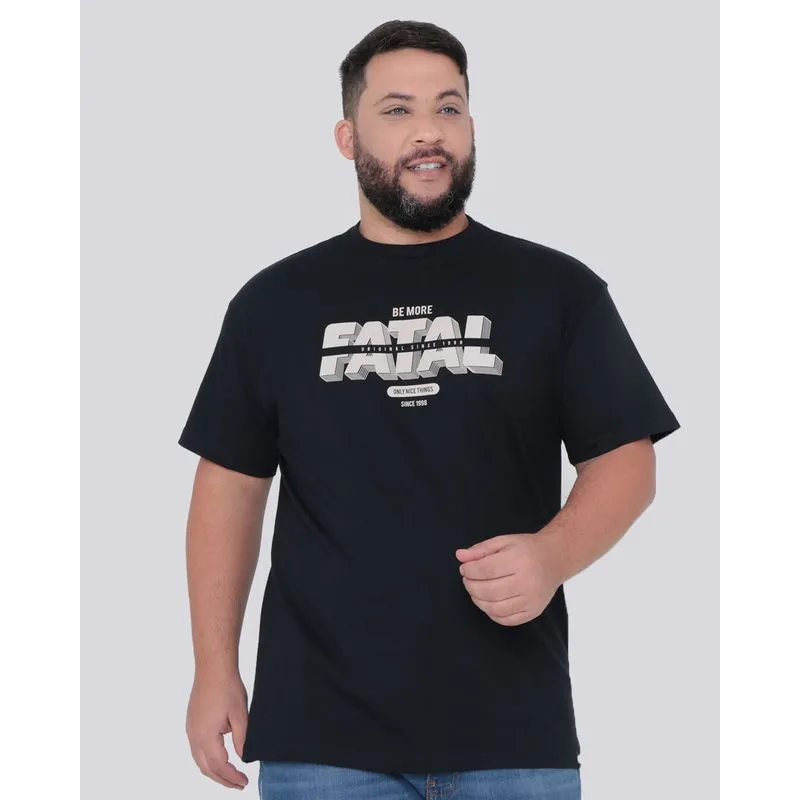 Camiseta Plus Size Fatal Estampada Preta G3