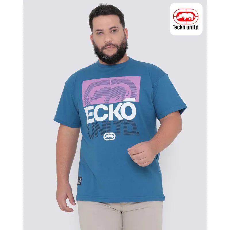 Camiseta Plus Size Estampa Ecko Unlimited Azul G1