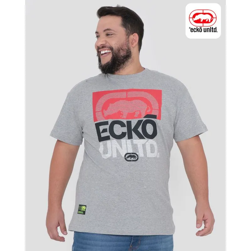 Camiseta Plus Size Estampa Ecko Unlimited Mescla Cinza G2