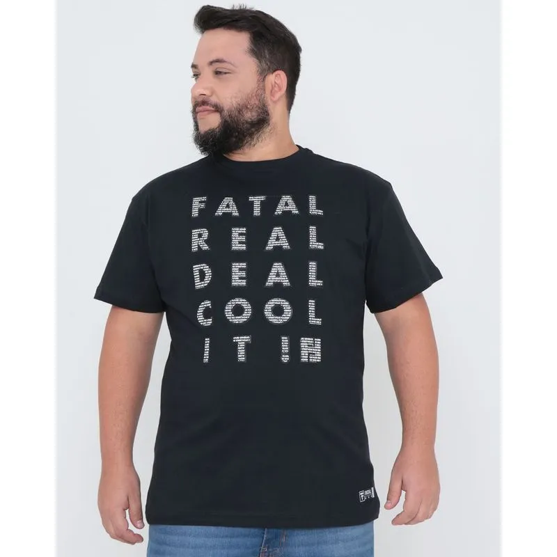 Camiseta Plus size Fatal Estampada Preta G3