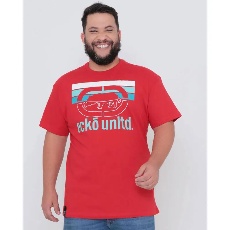 Camiseta Plus Size Estampa Ecko Unlimited Vermelha G3