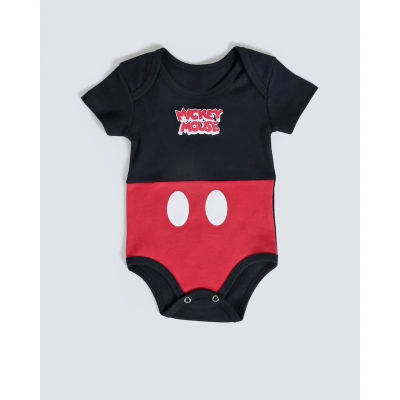 Body Bebê Mickey Mouse Disney Preto G