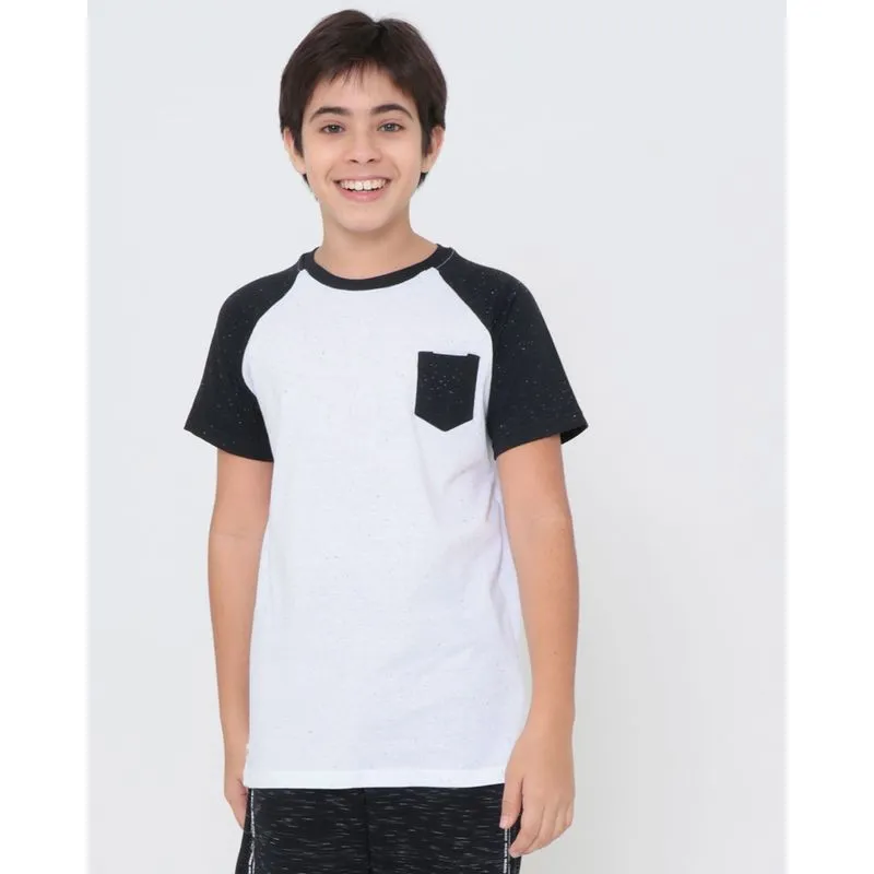 Camiseta Juvenil Manga Curta Botonê Branca 10