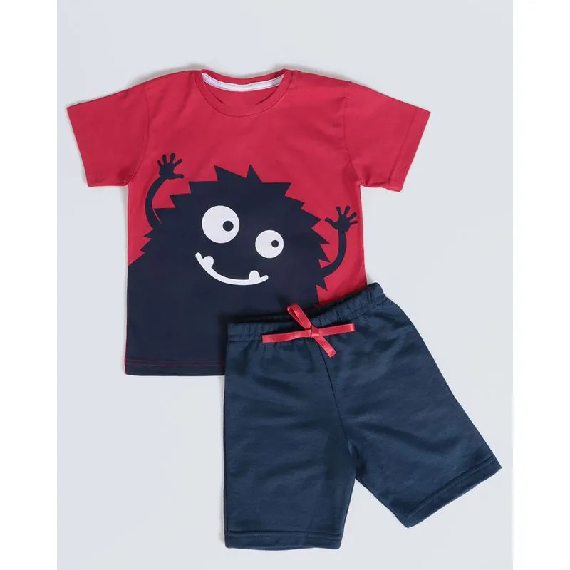 Conjunto Bebê Moletinho Estampa Monstro Vermelho 3