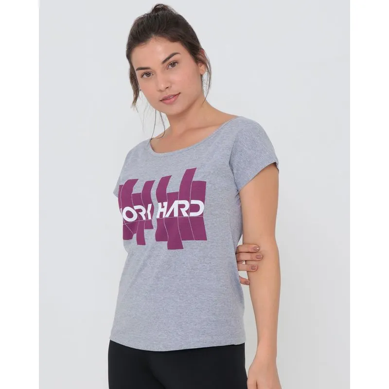 Blusa Fitness Manga Curta Work Hard Mescla Cinza G