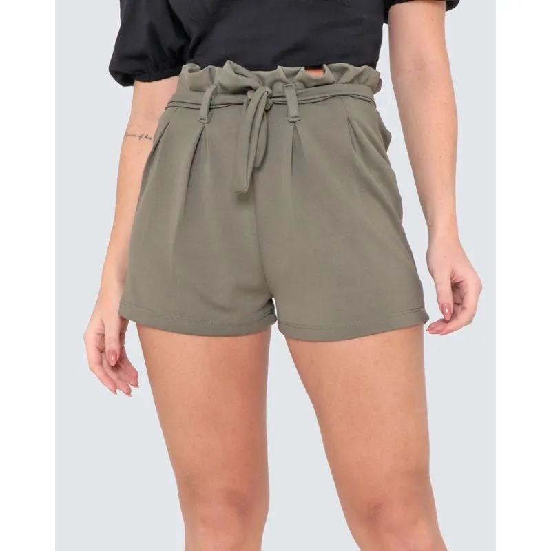 Short Feminino Crepe Clochard Verde Escuro G