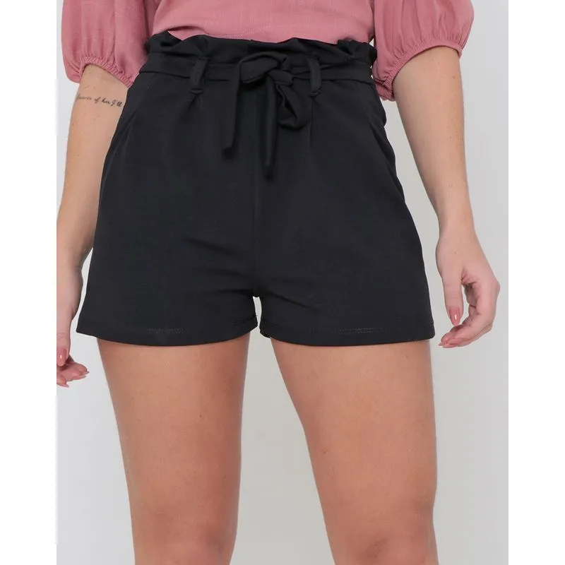 Short Feminino Crepe Clochard Preto M