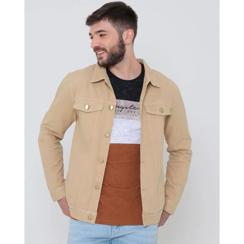 Jaqueta Sarja Masculina Básica Lisa Bege P