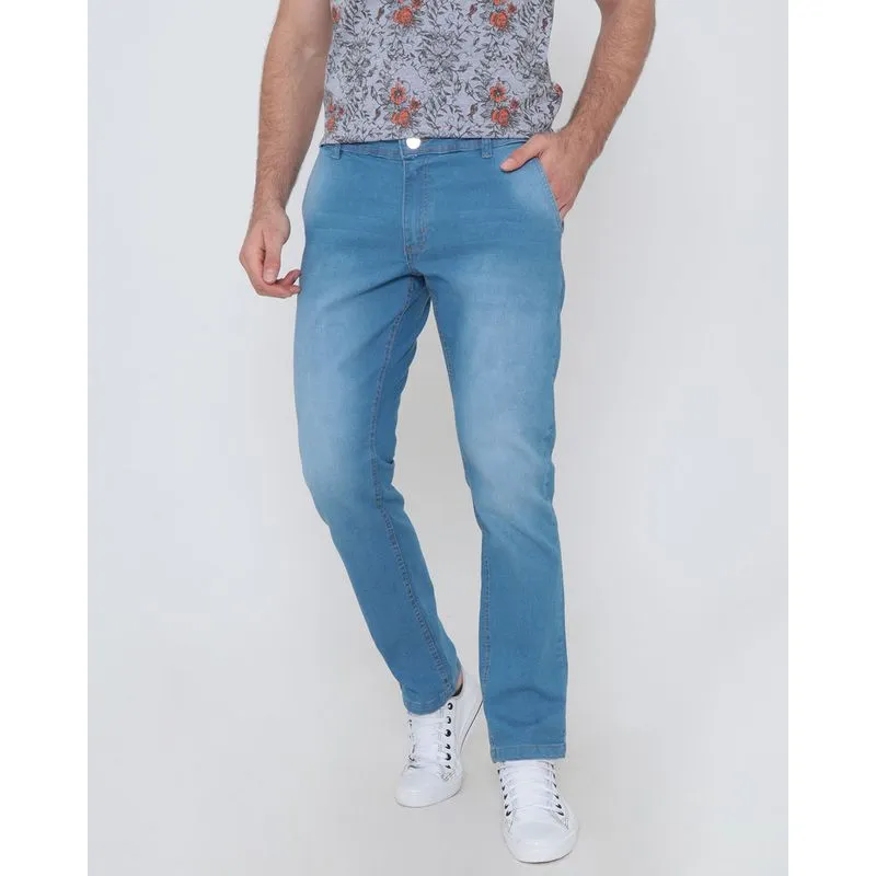 Calça Jeans Masculina Reta Azul Claro 48