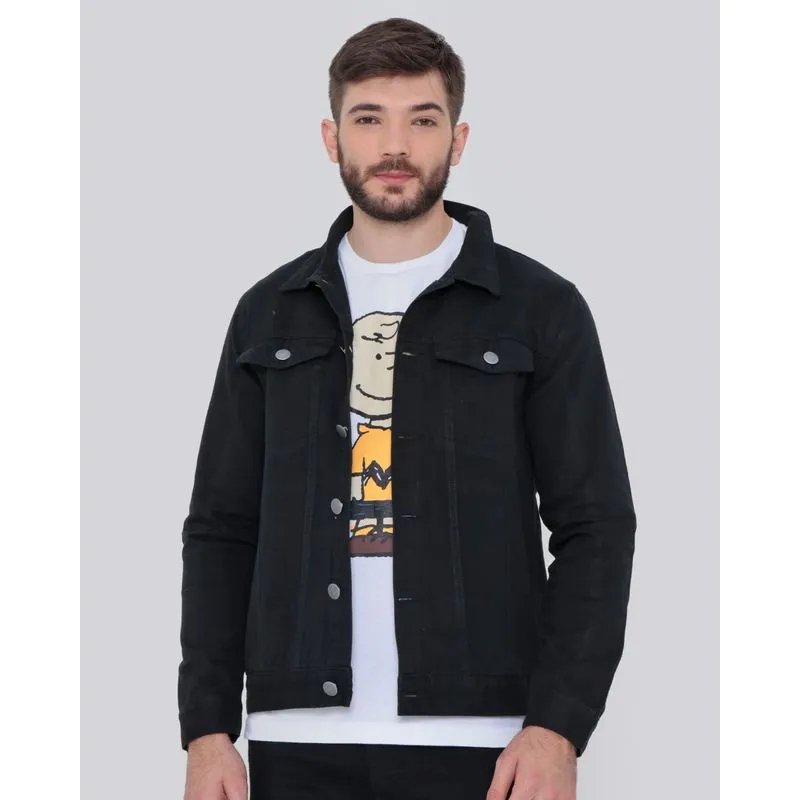 Jaqueta Sarja Masculina Básica Lisa Preta GG