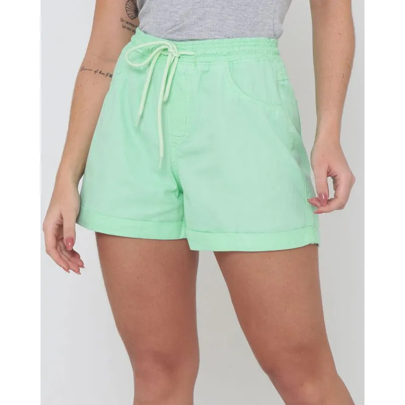 Short Sarja Feminino Cintura Alta Verde Claro 46