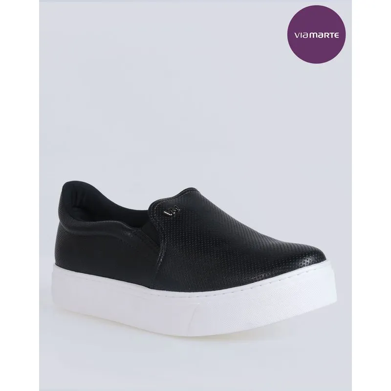 Tênis Feminino Slip On Via Marte Textura Preto 38