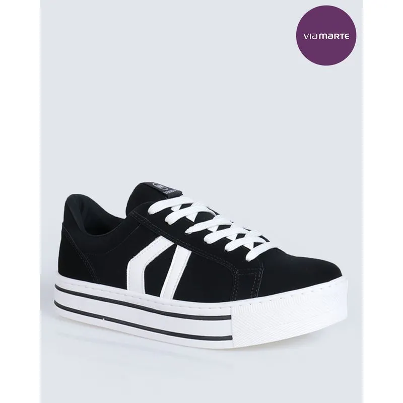 Tênis Casual Feminino Nobuck Flatform Via Marte Preto 35