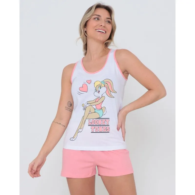 Pijama Feminino Lola Bunny Looney Tunes Branco G