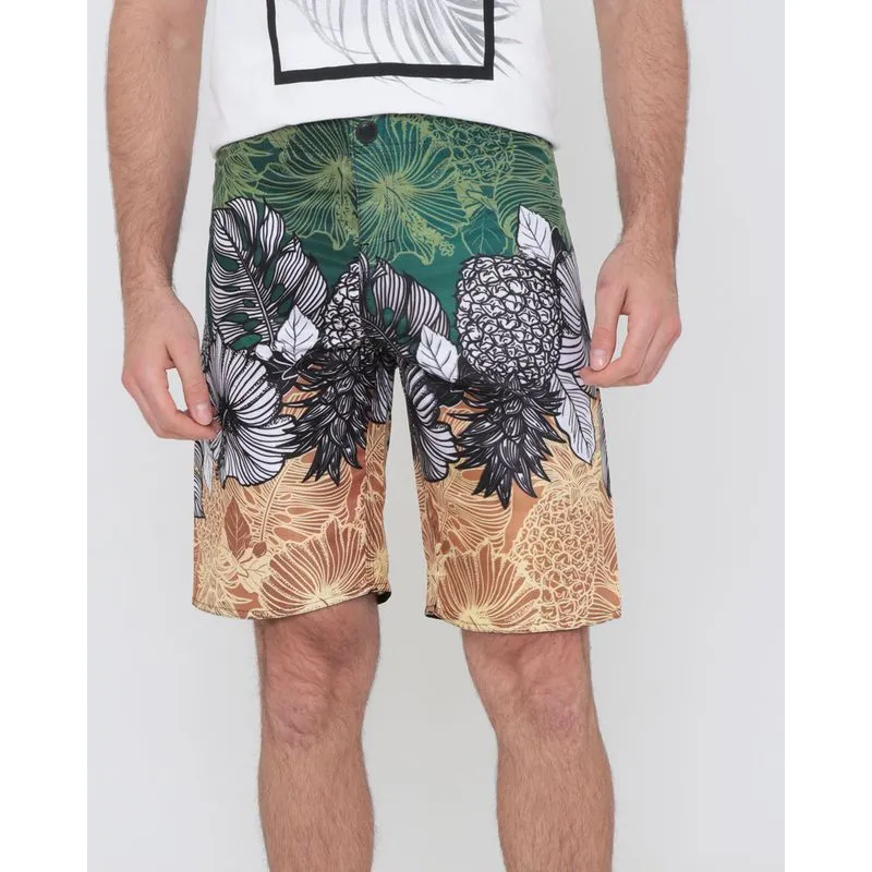 Bermuda Masculina Surf Estampa Floral Verde 36