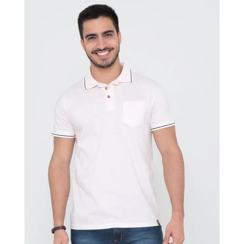 Polo Masculina Bolso Único Rosa P