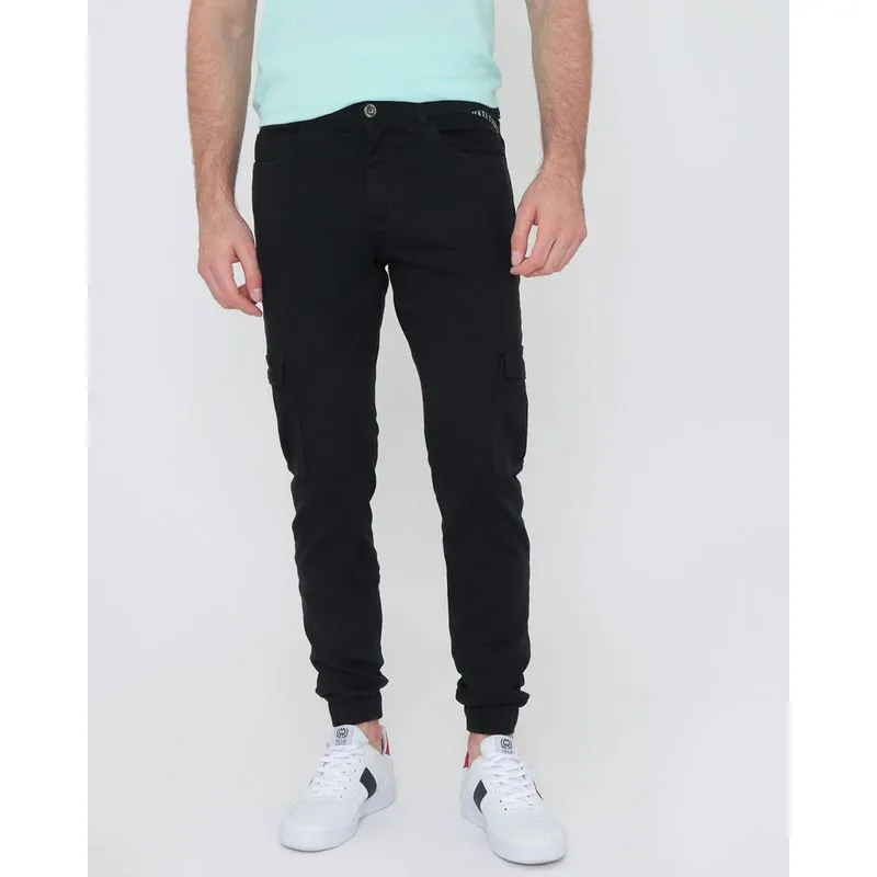 Calça Sarja Masculina Jogger Preta 38