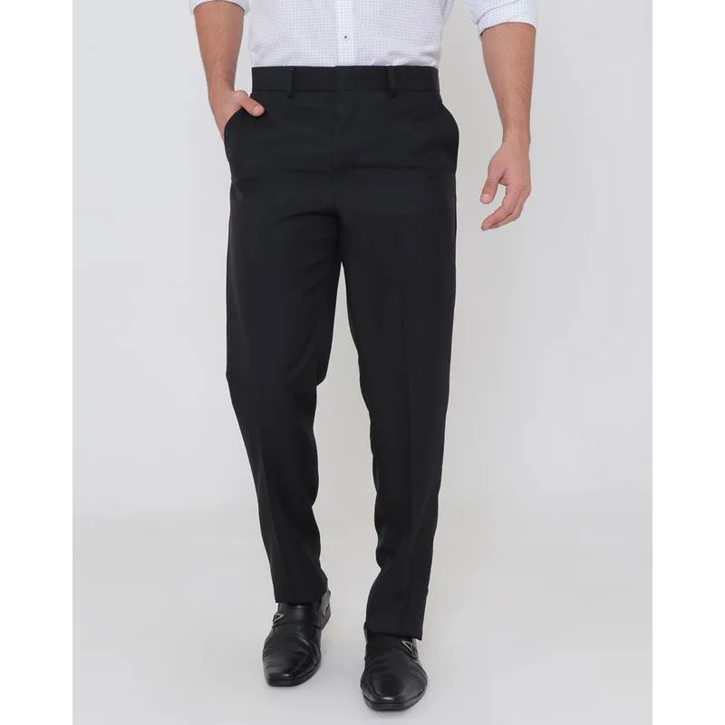 Calça Social Masculina Básica Risca de Giz Preta 46