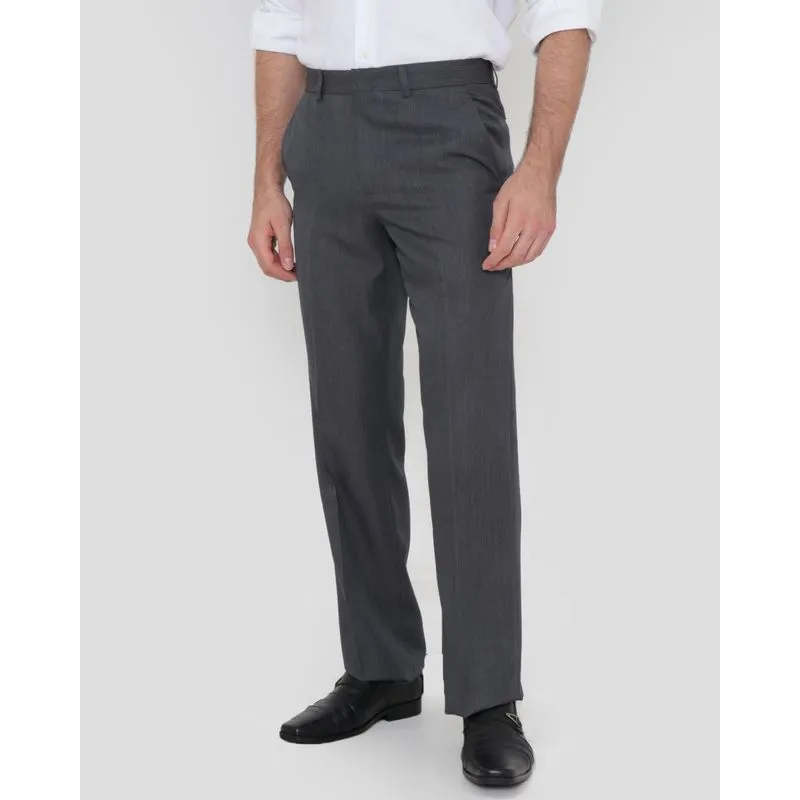 Calça Social Masculina Alfaiataria Textura Cinza Escuro 48