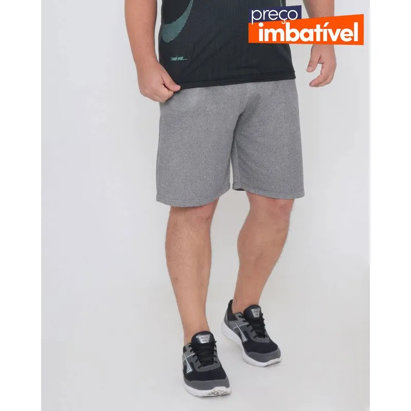 Bermuda Moletinho Masculina Esportiva Plus Size Cinza G1