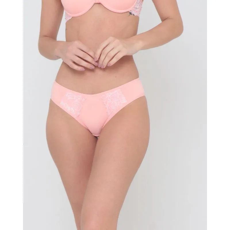 Calcinha Biquíni Avulsa Detalhe Renda Rosa Claro GG