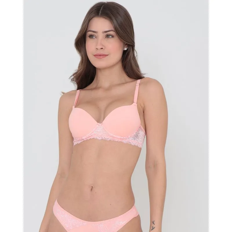 Sutiã Com Base Renda Rosa 44
