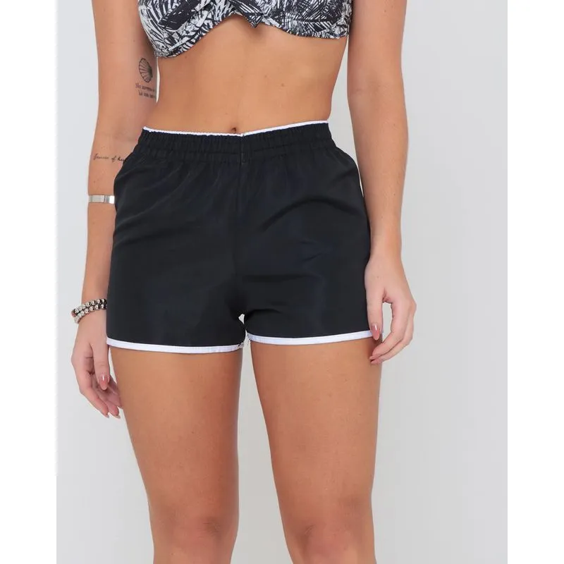 Short Feminino Praia Elástico Básico Preto M
