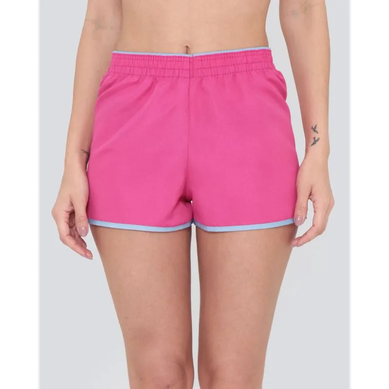 Short Feminino Praia Elástico Básico Rosa Médio M