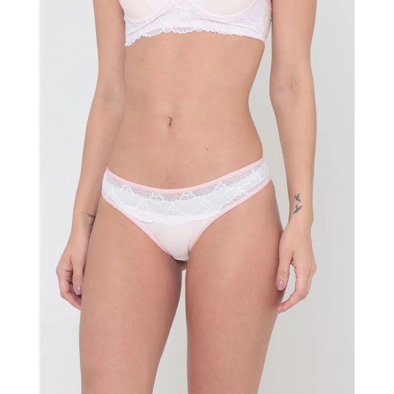 Calcinha Biquíni Avulsa Cós Renda Rosa Claro M