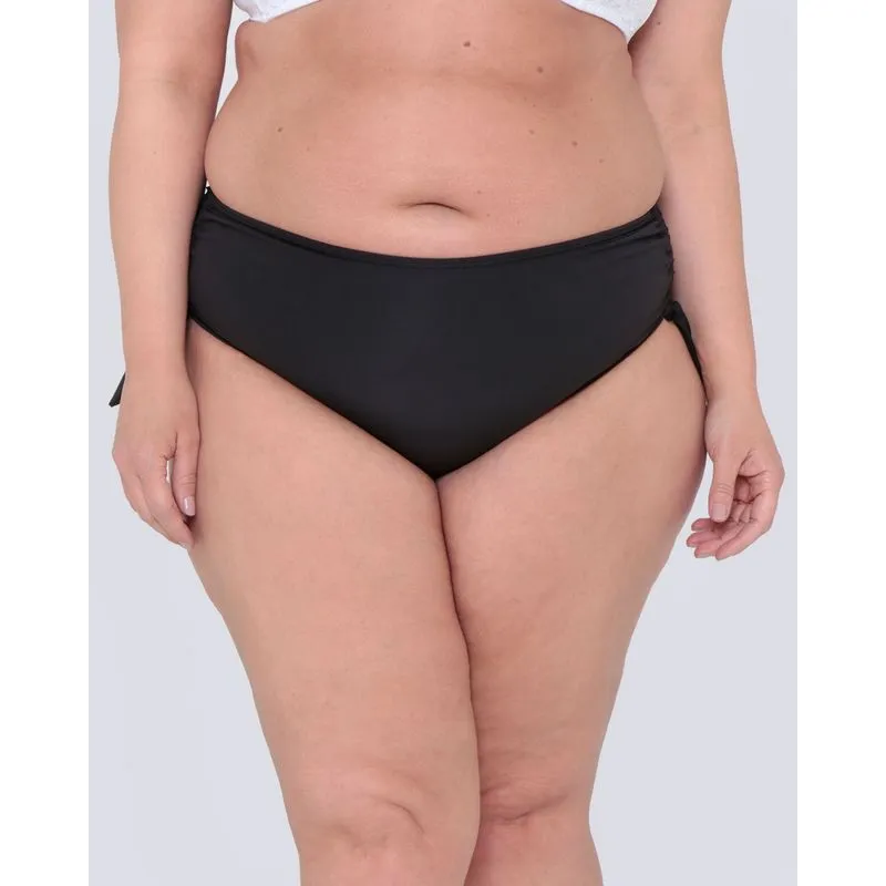 Biquíni Avulso Calcinha Plus Size Amarração Lateral Preta 48