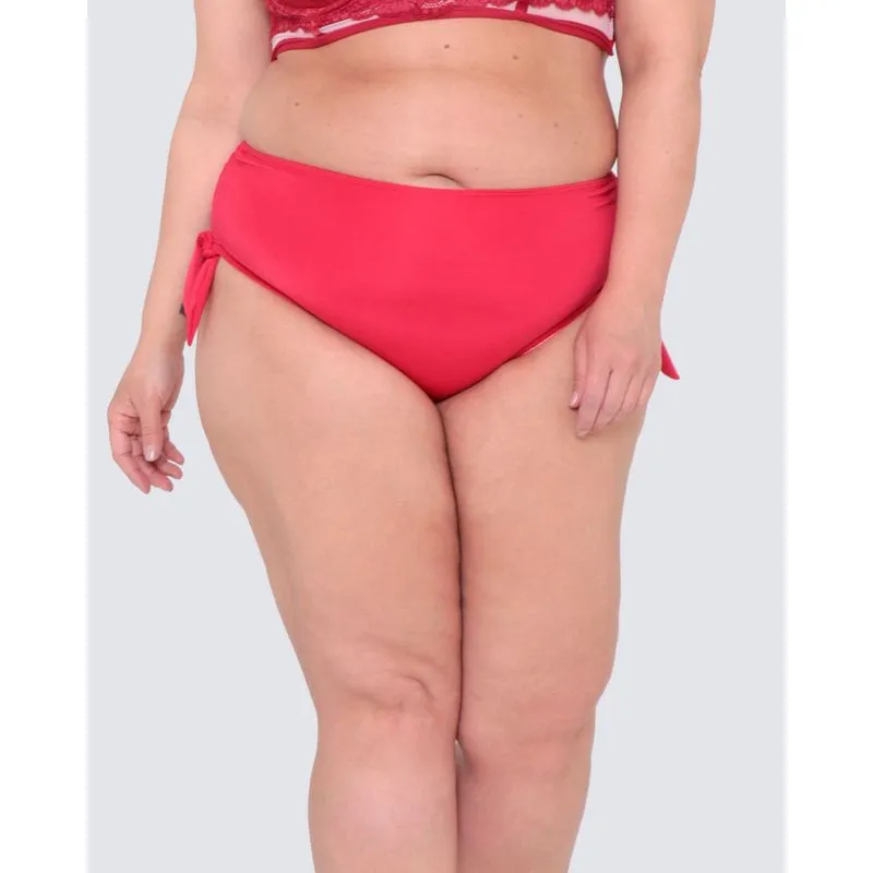Biquíni Avulso Calcinha Plus Size Amarração Lateral Vermelha 50