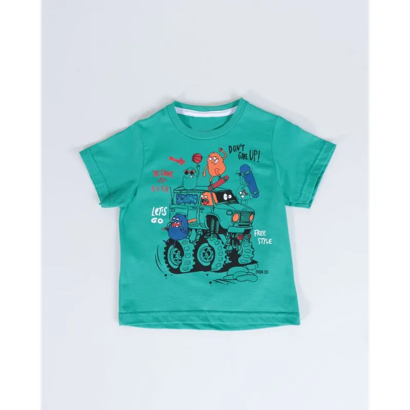 Camiseta Bebê Estampa Monstros Verde 3