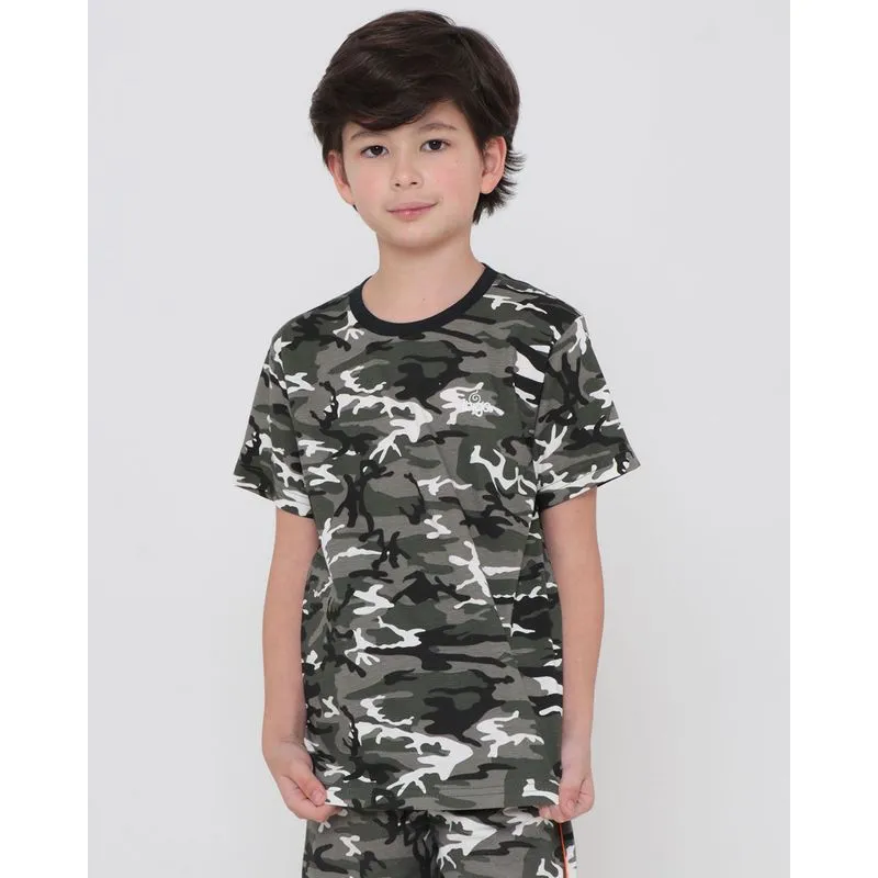Camiseta Infantil Camuflada Verde Escuro 6