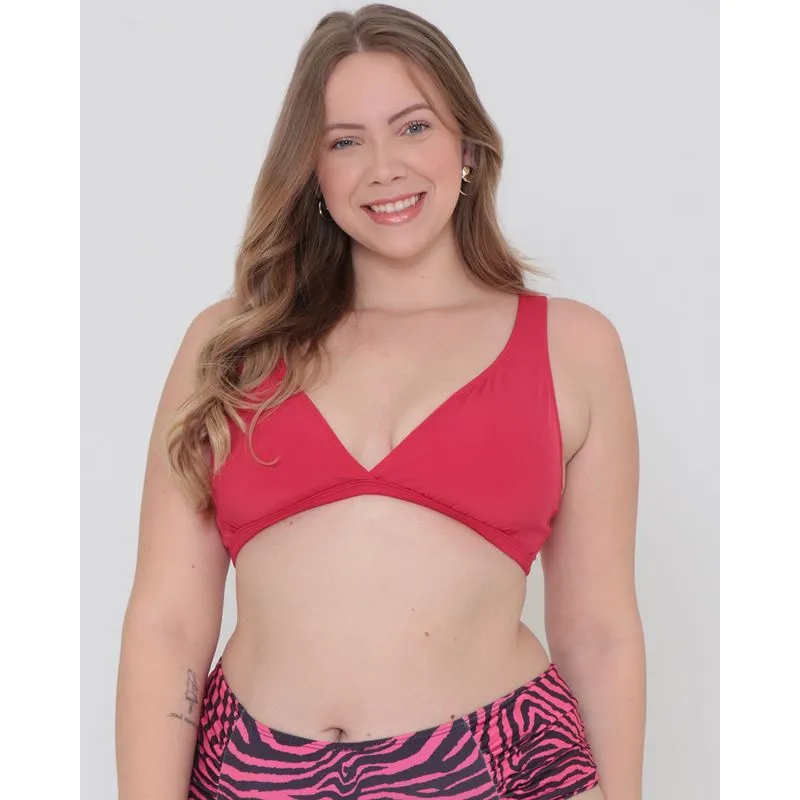 Biquíni Top Plus Size Avulso Liso Vermelho 50