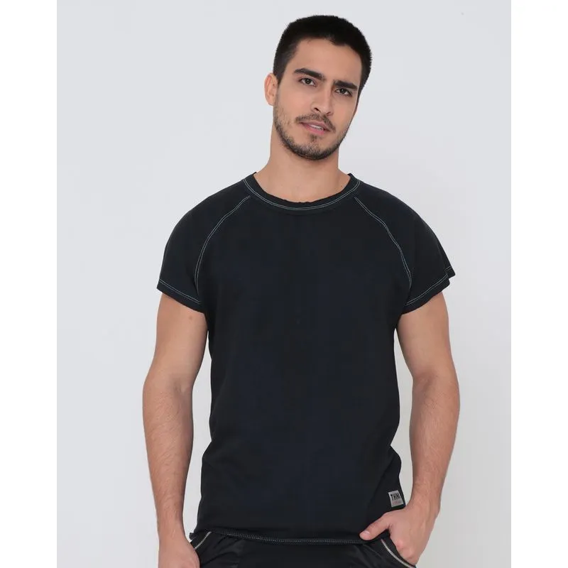 Camiseta Moletinho Masculina Preta G