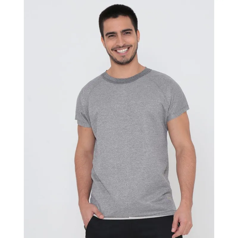 Camiseta Moletinho Masculina Cinza G
