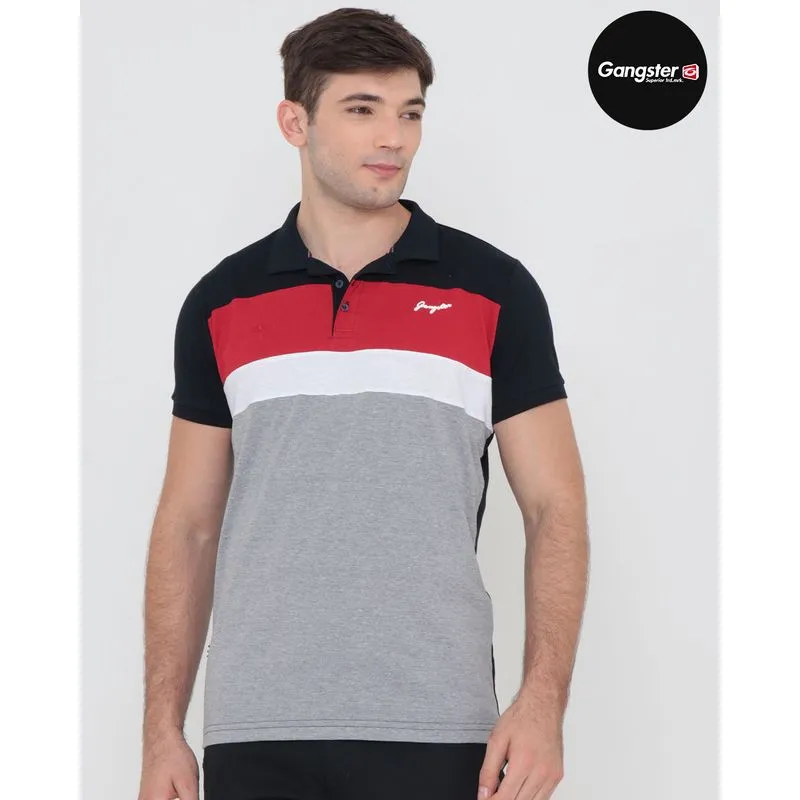 Polo Masculina Gangster Recortes Azul Marinho P