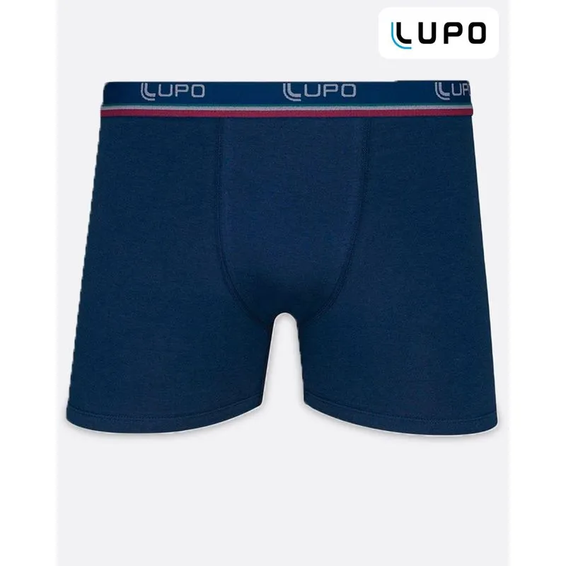 Cueca Plus Size Masculina Boxer Lupo Algodão Marinho G1