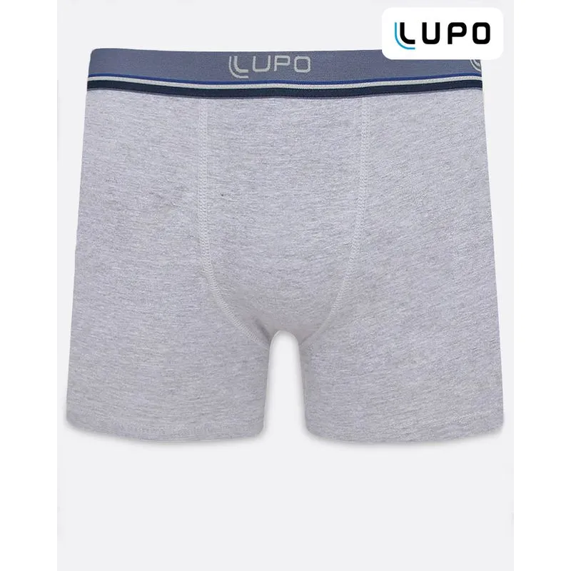 Cueca Plus Size Masculina Boxer Lupo Algodão Cinza G2
